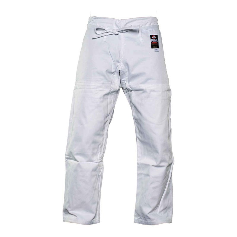 FUJI Sports Brazilian Jiu-Jitsu Gi Pants â€“ Adult BJJ Pants, Flat Drawstring, Reinforced Cotton, For Training & Competition, White, Size, A3 - Image 1